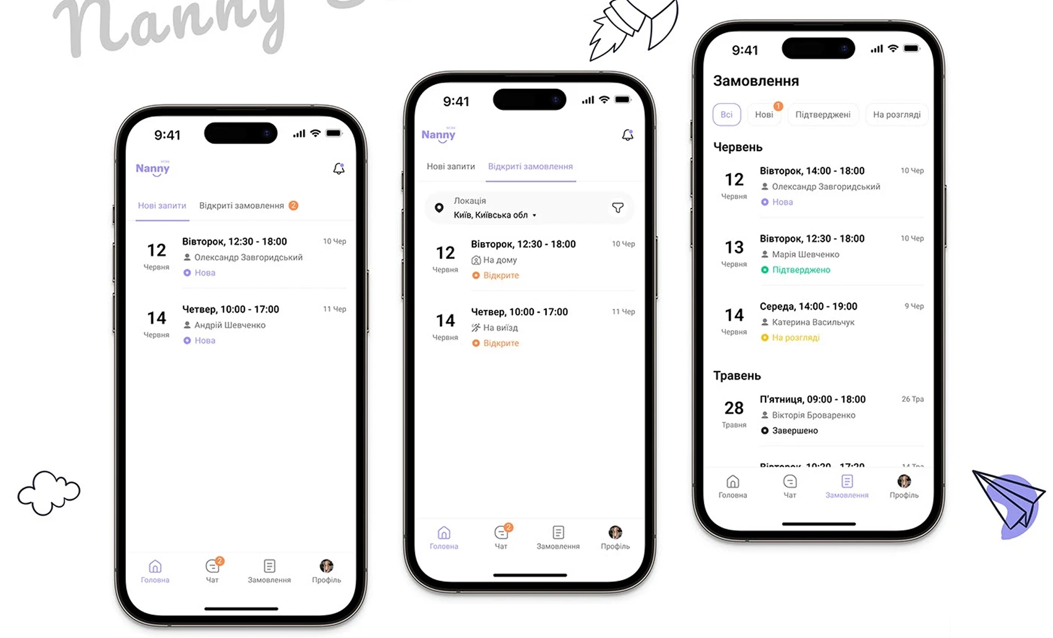 Overview of the functional capabilities of the nanny mobile app